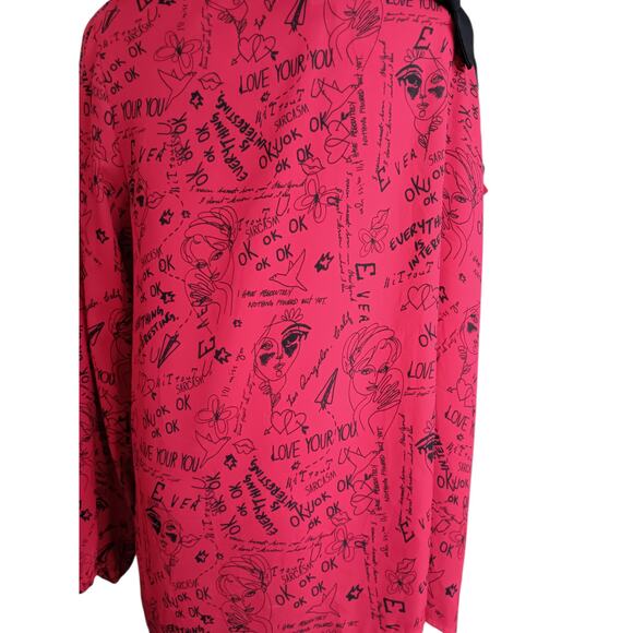 TORRID 2 Whimsical Blouse Top Plus 2X Bare Shoulder Tie Bow Red Black Going Out - Picture 4 of 11